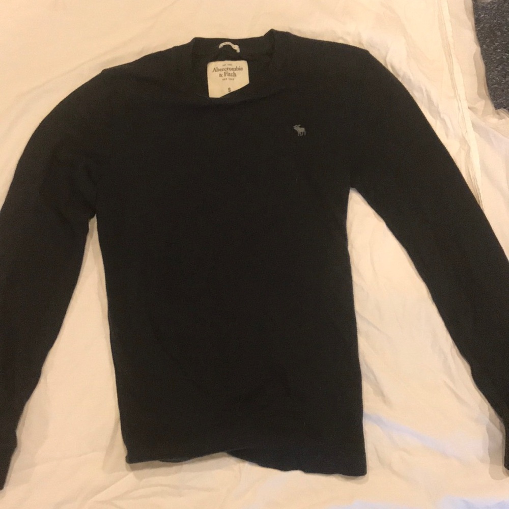 Navy blue long sleeve waffle fabric Abercrombie